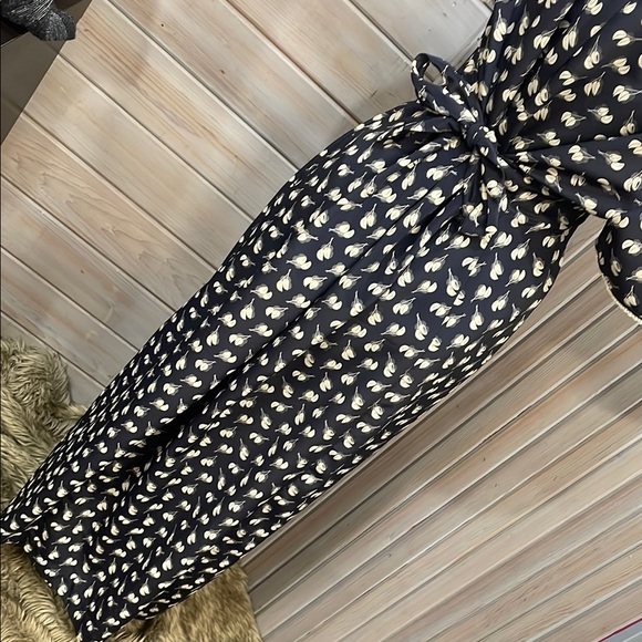 Danny & Nicole Vintage Navy and Cream Button Down Dress Short Sleeves - Picture 5 of 7